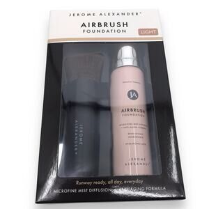 NEW Jerome Alexander Airbrush Foundation Light + Kabuki Brush Set NIB